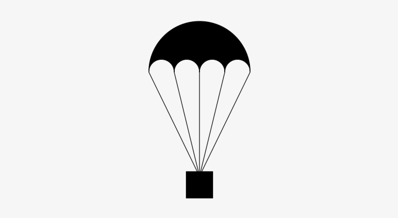 Parachute - Parachute Delivery Black And White, transparent png download