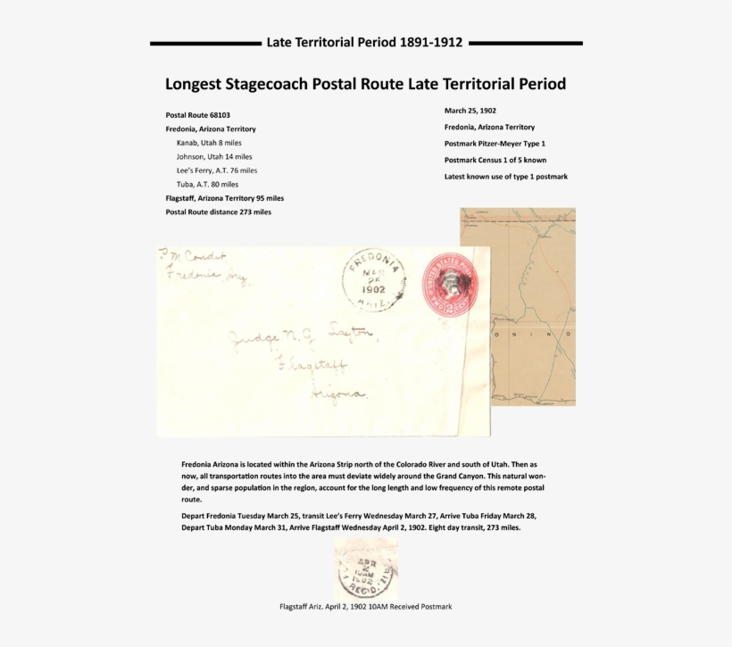 Longest Stagecoach Postal Route Late Territorial Period - Envelope, transparent png download