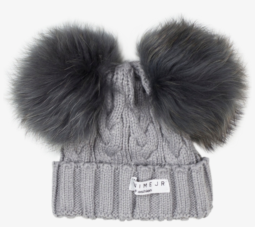 Pompom Beanie Braided - Fur Clothing, transparent png download