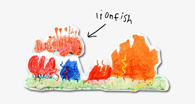 Lionfish In A Coral Reef Illustration - Coral, transparent png download