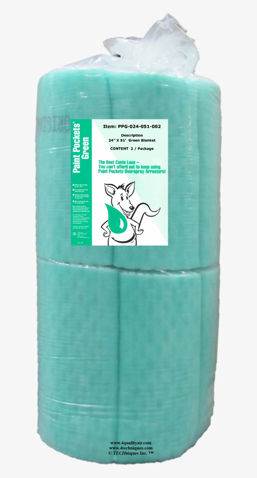 24" X 51' Paint Pockets Green Overspray Arrestor - Drink, transparent png download
