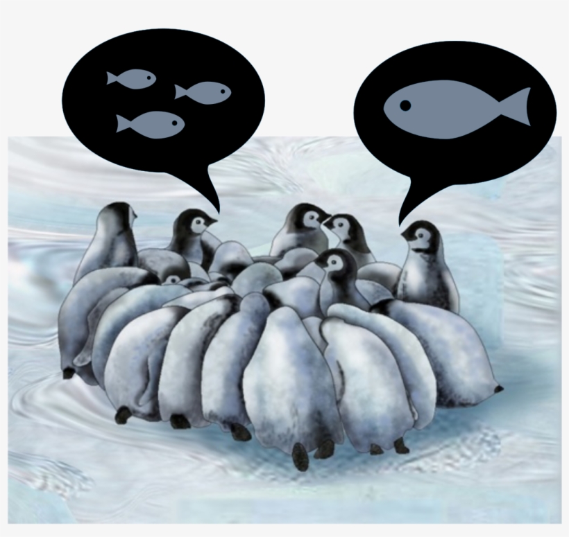 Penguins Meet And Talk Small Fish, Big Fish - Emperor Penguin Life Cycle, transparent png download