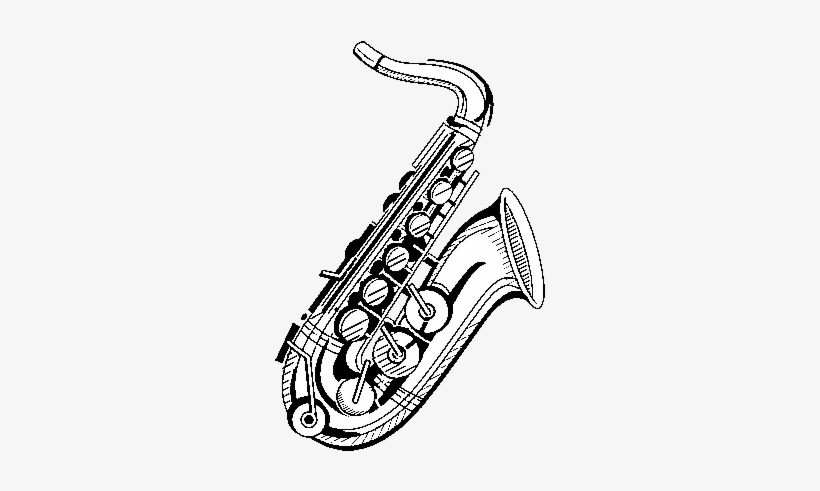 Dibujo De Un Saxofón Para Colorear - Saxofone Desenho, transparent png download