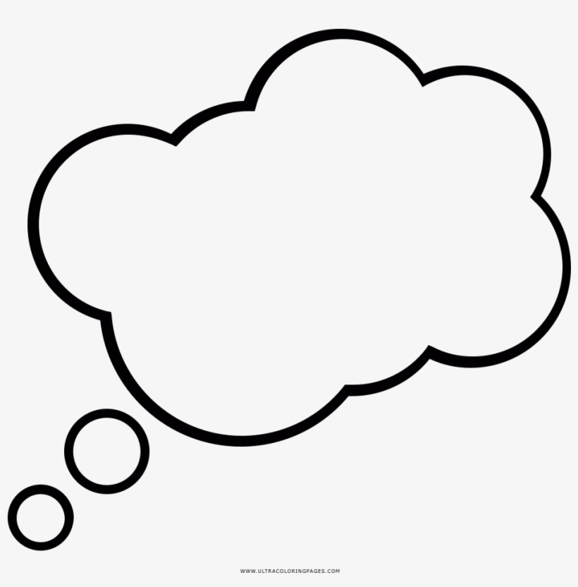 Thought Bubble Coloring Page - Burbuja De Pensamiento Para Colorear, transparent png download