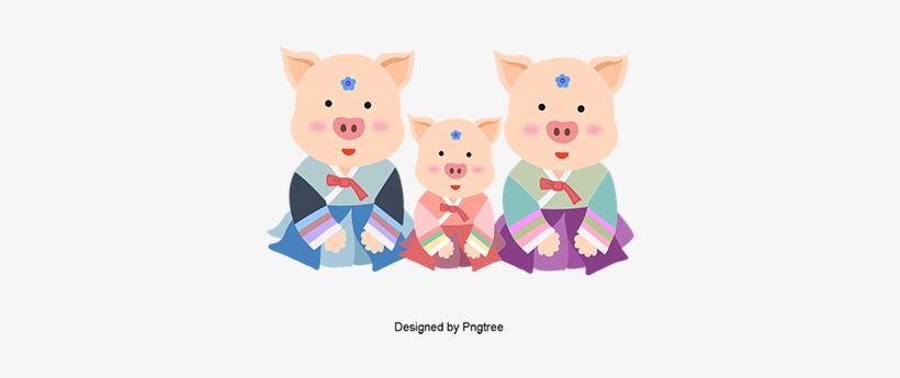 Hand Painted Cartoon Should Be Family Picture, Piglets, - Cartoon, transparent png download