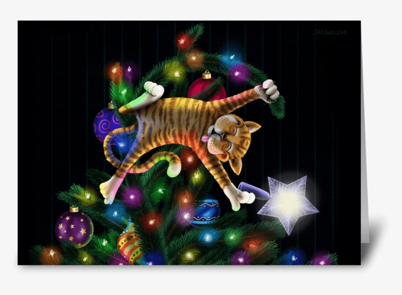 Cat Christmas Greeting Card - Christmas Ornament, transparent png download