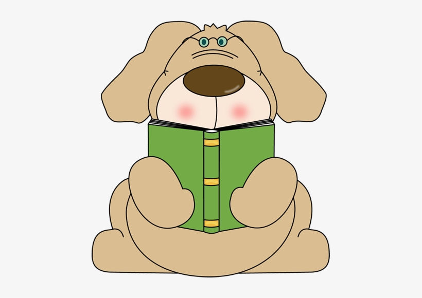 Dog Reading Clip Art - Dog With Book Clip Art, transparent png download