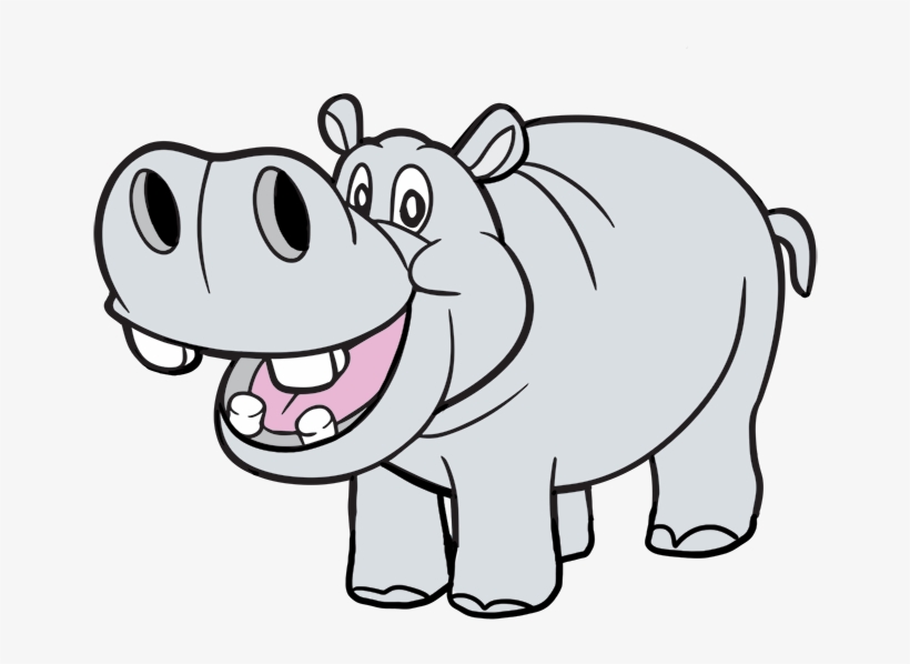 Instant Download Kawaii Animals Clipart // Safari Clipart - Hippo Clipart, transparent png download