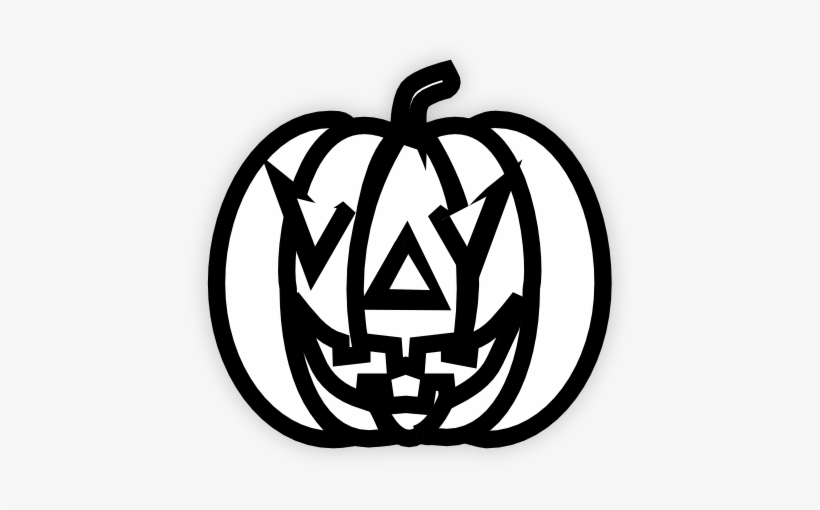 Pumpkin Black White Art Zeke Halloween 555px - Emblem, transparent png download