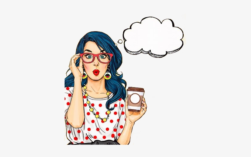 Woman Popart Sunglasses Thinking Coffee Freetoedit - Did I Just See That: Activity Book Full Of Errors -, transparent png download