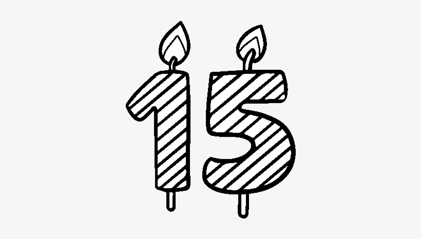 Dibujo De 15 Años Para Colorear - Drawing, transparent png download