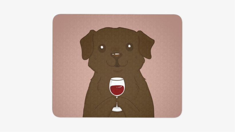 Chocolate Labrador Retriever Drink Wine Mouse Pad, - Dog, transparent png download