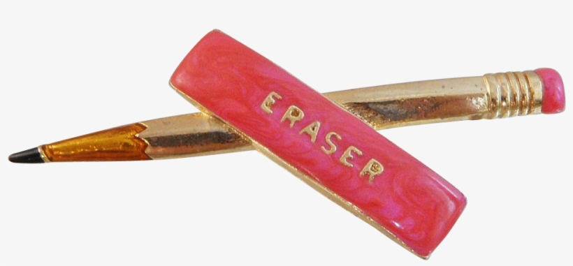 This Vintage Pencil And Eraser Brooch Is Just Fabulous - Eraser, transparent png download