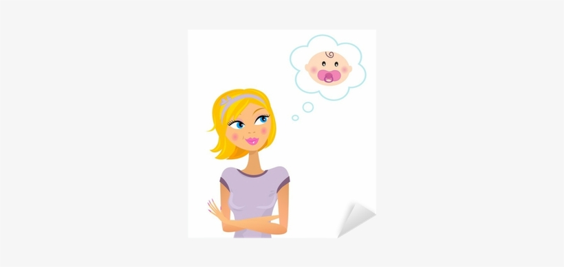 Woman Dreaming About Pregnancy / Baby Girl - Cartoon, transparent png download