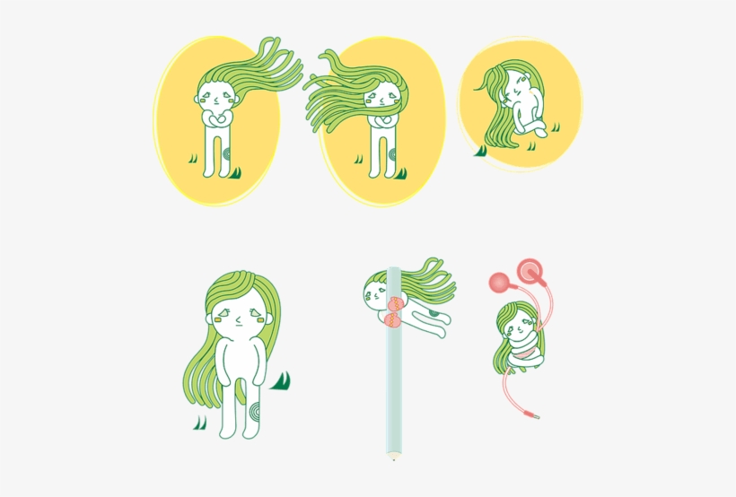 Sad Girl Vector - Abstract Character, transparent png download