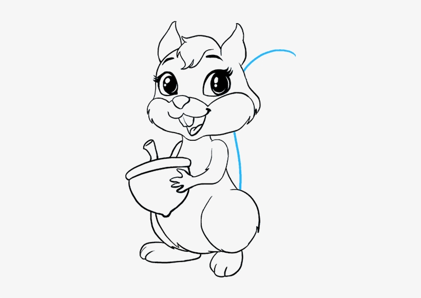 How To Draw Cartoon Squirrel - Drawing, transparent png download