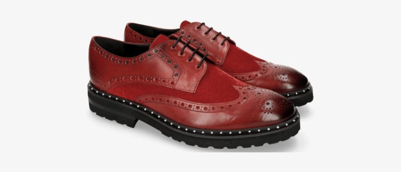 Derby Shoes Matthew 4 Ruby Velvet Rivets - Clog, transparent png download