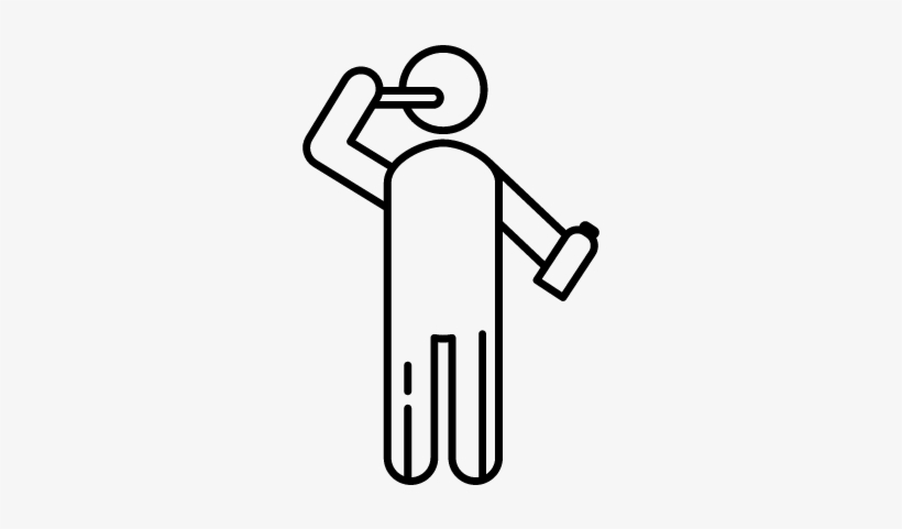 Brushing Teeth Vector - Stick Figure Brushing Teeth, transparent png download