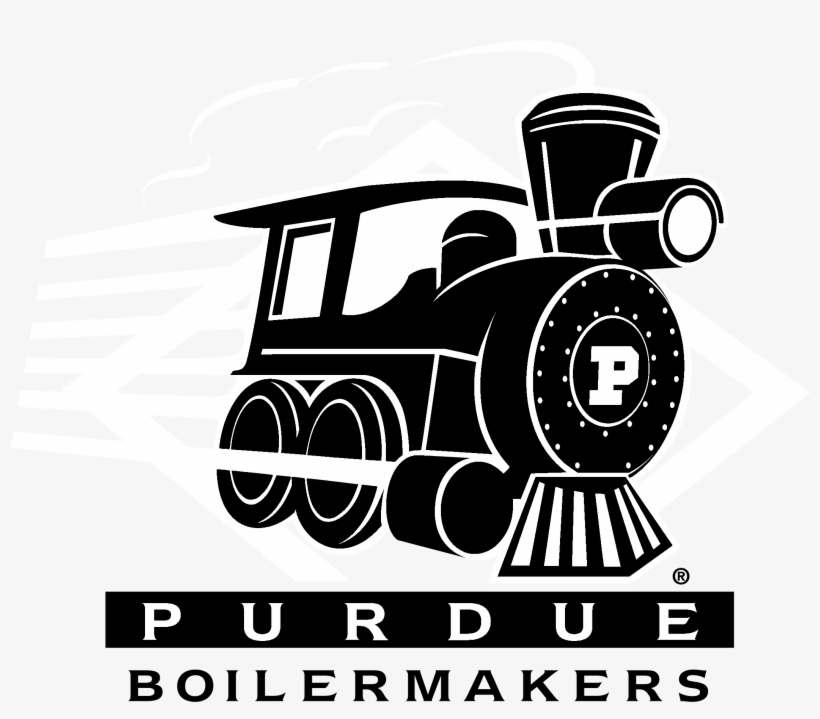 Purdue University Boilermakers Logo Black And Ahite - Purdue Logo, transparent png download