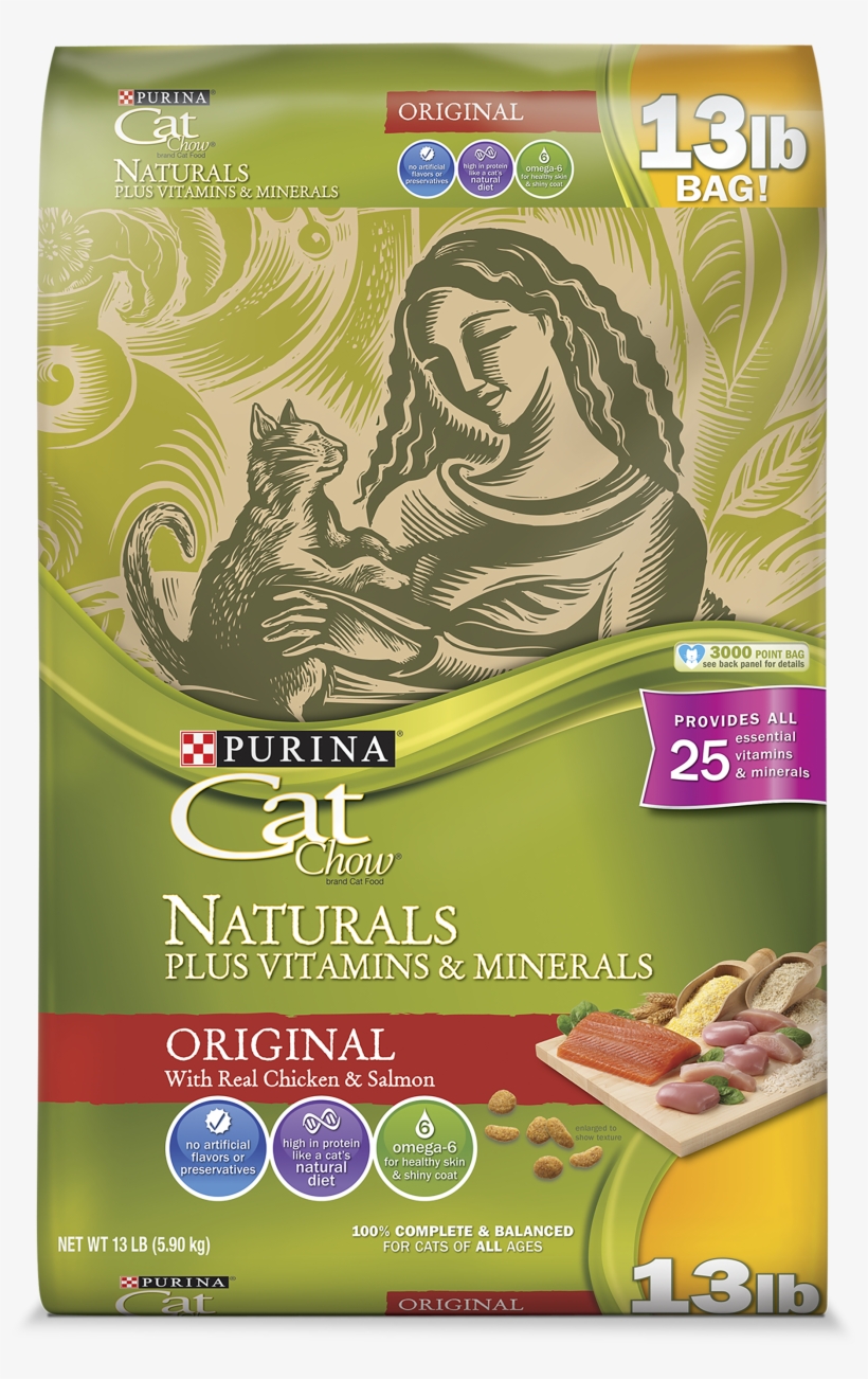 Purina Cat Chow Naturals Original Plus Vitamins & Minerals - Purina Naturals Original Cat Food, transparent png download