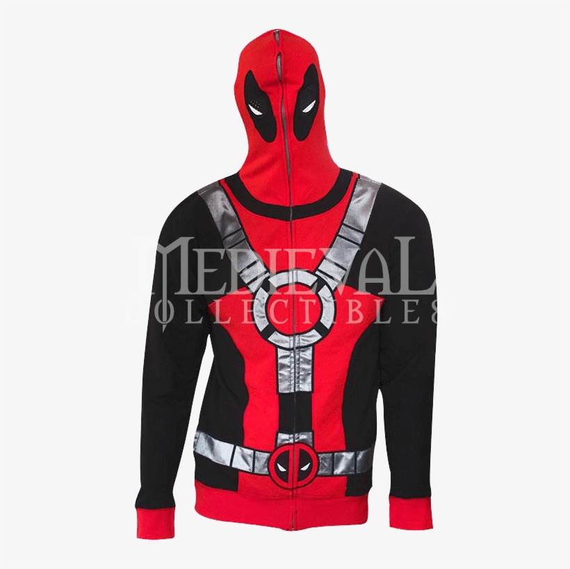 Deadpool Suit Up Full Mask Hoodie - Hoodie, transparent png download