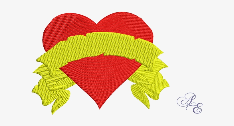 Heart And Ribbon - Illustration, transparent png download