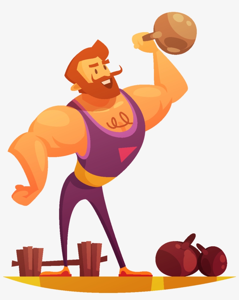 Mano Dibujada Elementos De Levantamiento De Pesas De - Strong Man Clipart, transparent png download