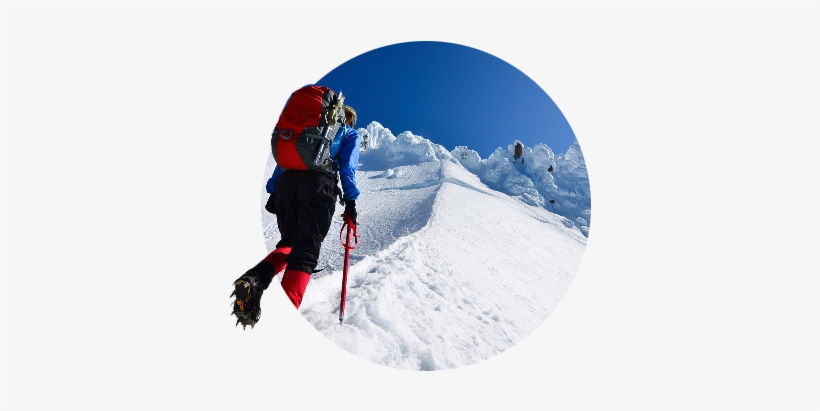 On A Sunny Morning, Climber With Crampons On His Boots - Mountain Climbing Square, transparent png download