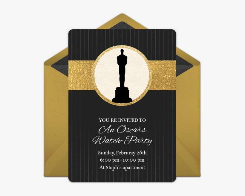 Customizable, Free Statue Silhouette Online Invitations - Oscars Invitation, transparent png download