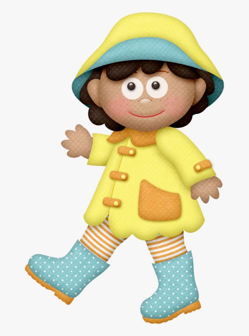 Black Haired Girl In Rain - Clip Art, transparent png download