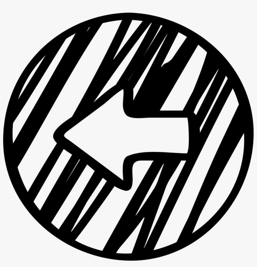 Left Arrow Sketch Circle - Arrow, transparent png download