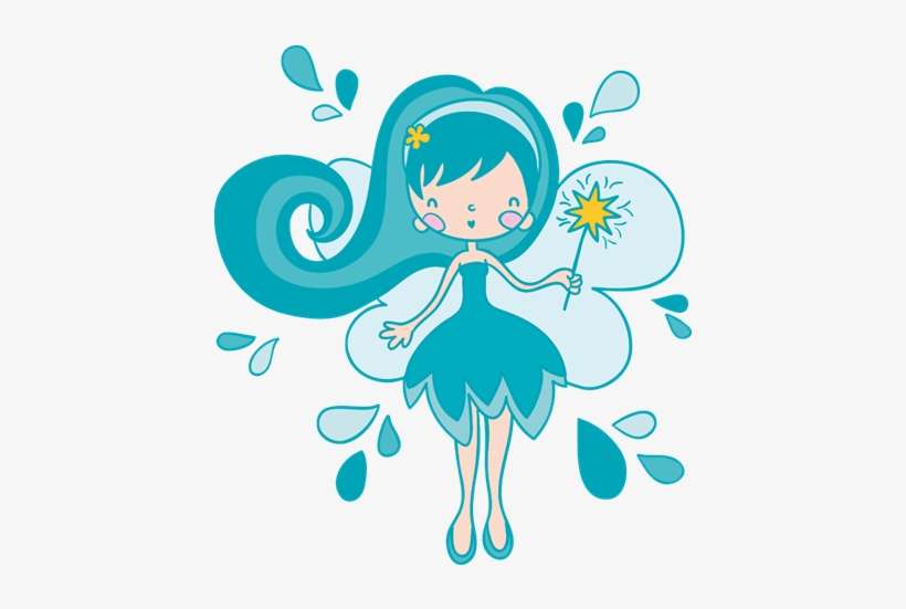Vinilo Infantil Hada Azul Con Varita Mágica Y Burbujas - Fairy Wizard Cartoon, transparent png download