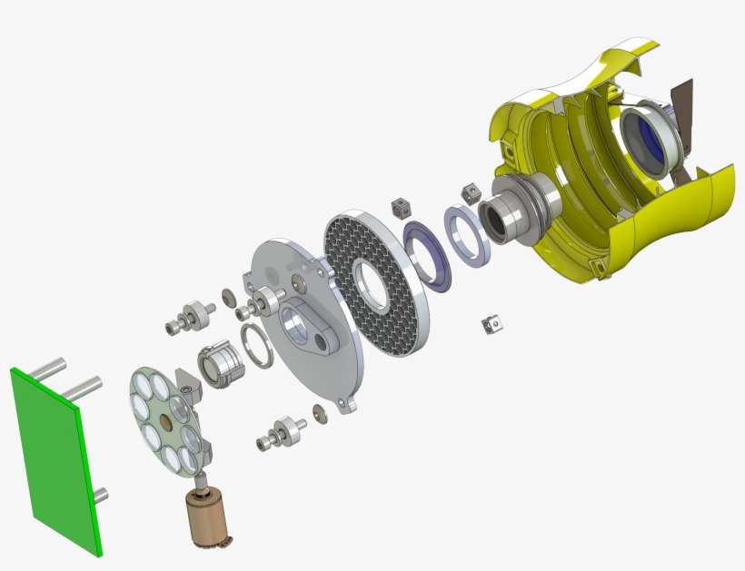 Model Of Jason Budinoff's 3 D Printed Imaging Instrument - 3d Model Exploded View, transparent png download