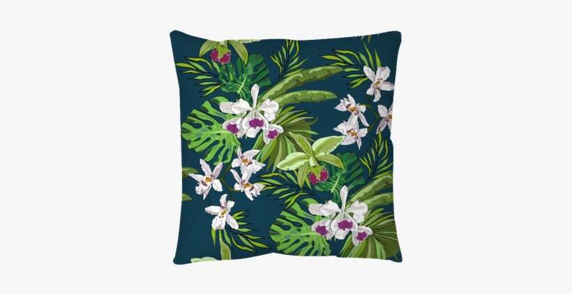 Seamless Vector Pattern Of Hand Drawn Flowers And Leaves - Vector Graphics, transparent png download