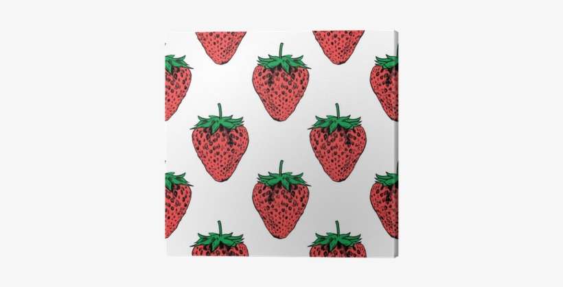 Strawberry Vector Pattern Background Canvas Print • - Strawberry, transparent png download