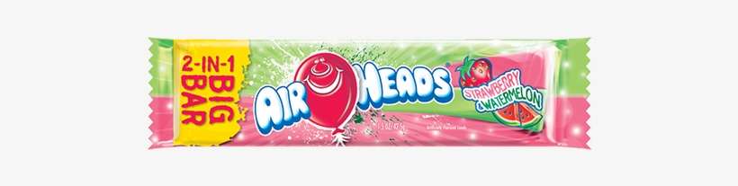 Airheads Strawberry & Watermelon 2 In 1 Big Bar - Airheads 2 In 1 Big Bar, transparent png download