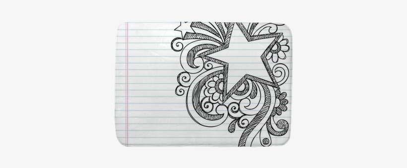 Star Frame Border Sketchy Back To School Doodles Bath - Border Designs For Project, transparent png download