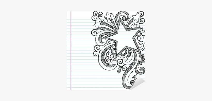 Star Frame Border Sketchy Back To School Doodles Sticker - Border Designs For Project, transparent png download