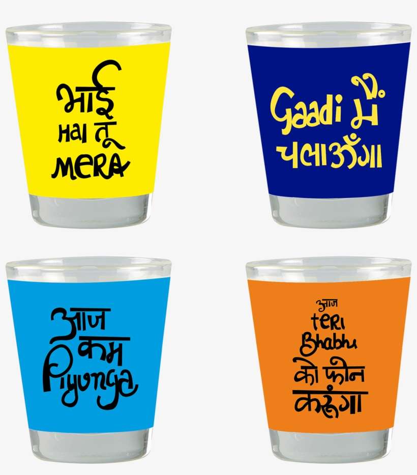 Desi Shot Glasses - Tu Mera Bhai Hai, transparent png download