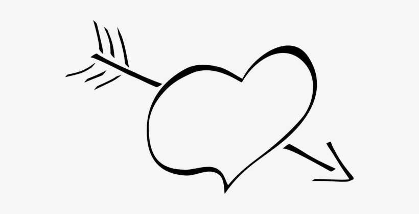 Heart Arrow Love Cupid Valentine Romance S - Coração Com Seta Png, transparent png download