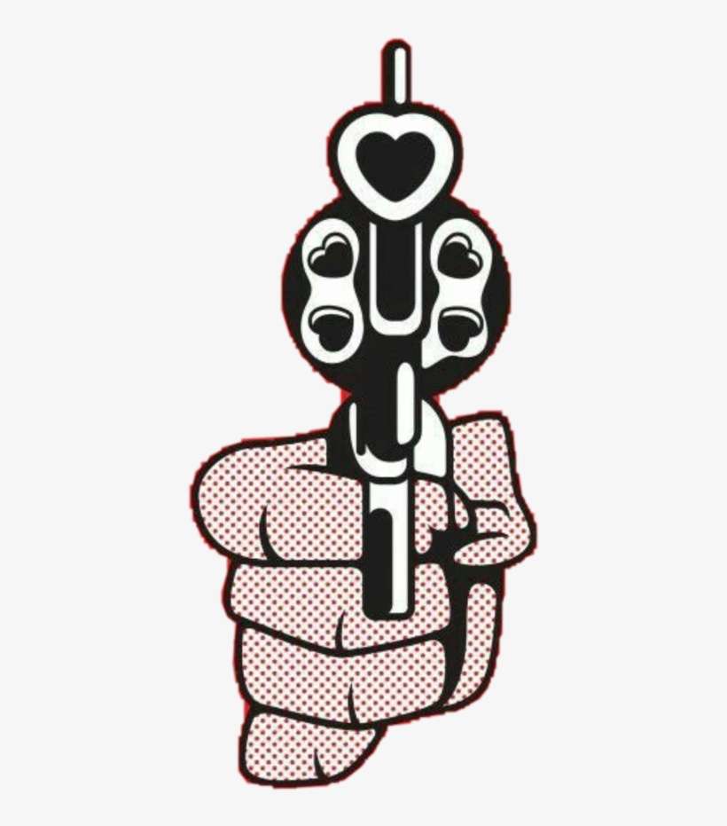 Comic Hand Weapon Cupido Art Shot Lovefreetoedit - Firearm, transparent png download