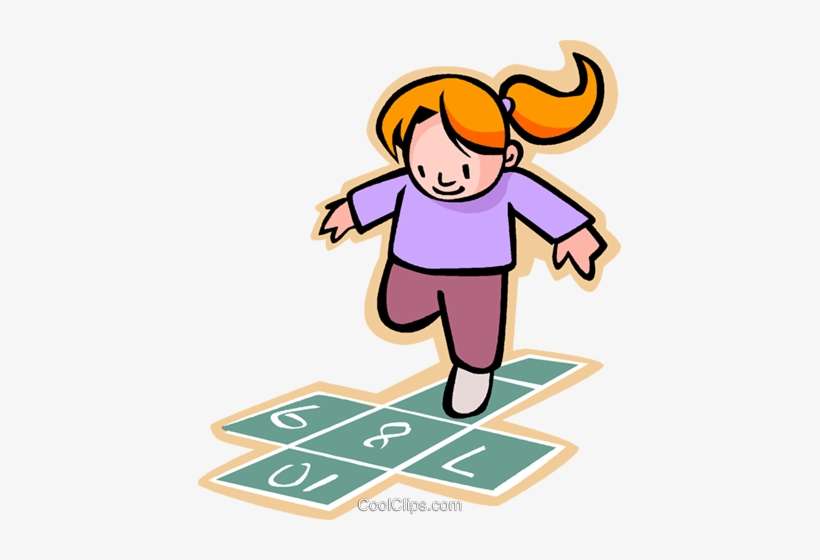 Little Girl Playing Hopscotch Royalty Free Vector Clip - Clipart Hopscotch, transparent png download