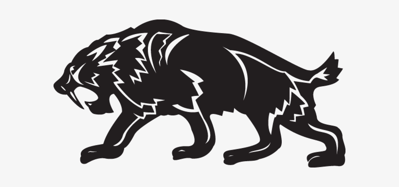 Saber Tooth Tiger Black And White, transparent png download