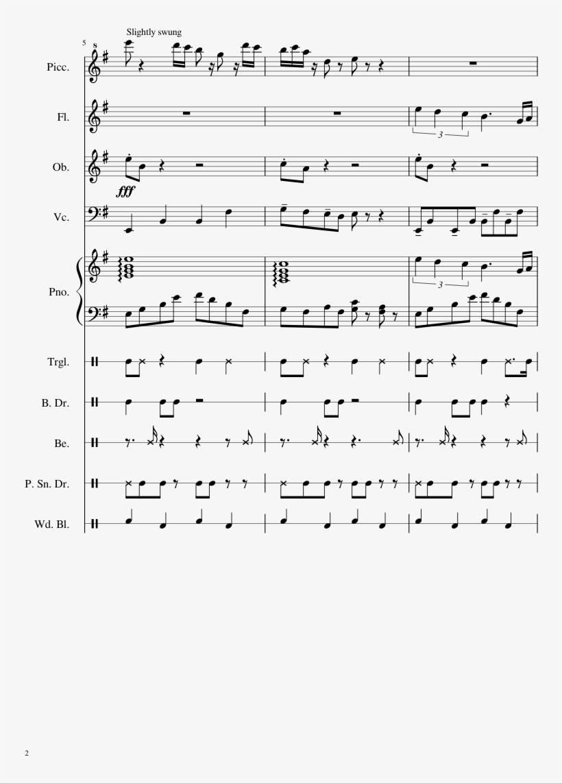 Rusty Cuckoo Clock Sheet Music Composed By Me 2 Of - Flute, transparent png download