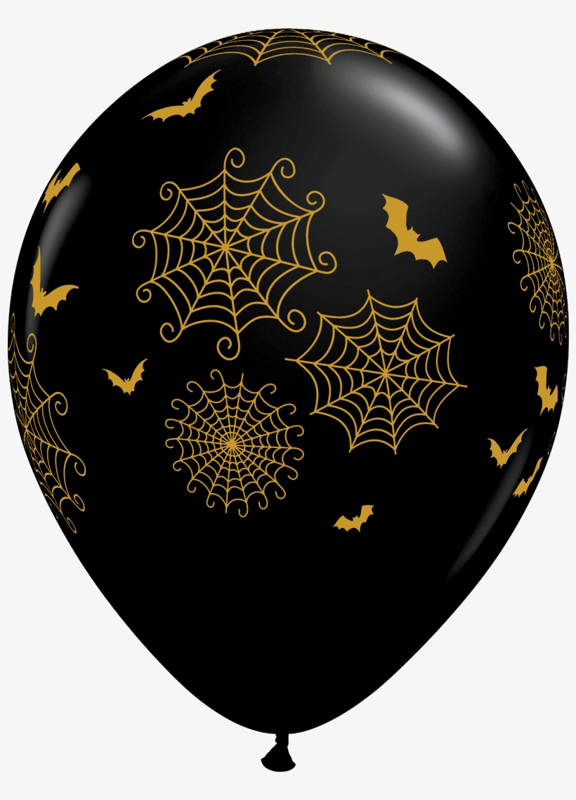 Spider Webs And Bats Halloween Latex Balloon, transparent png download