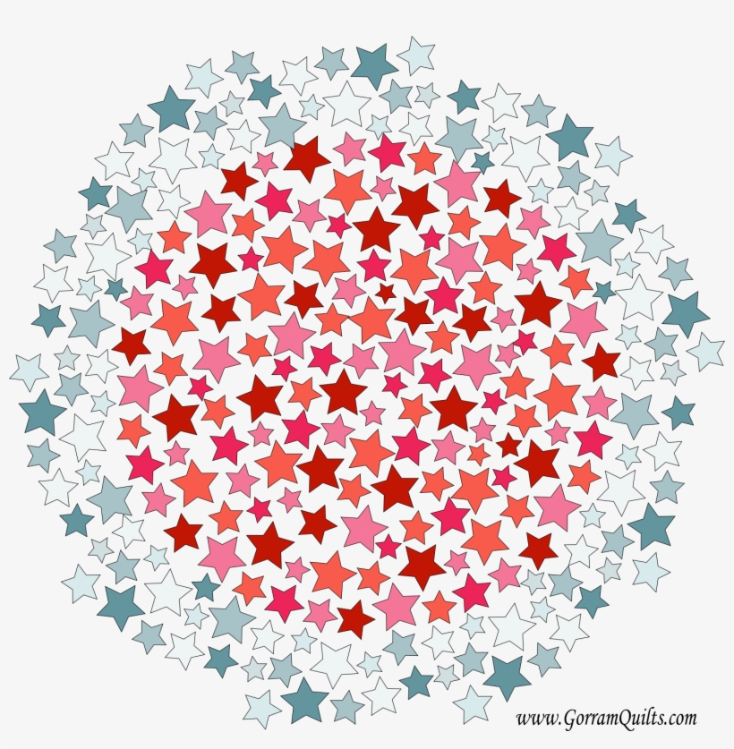 Quilt Design A Day Qdad Inkscape Stars Circle Red White - Circle, transparent png download