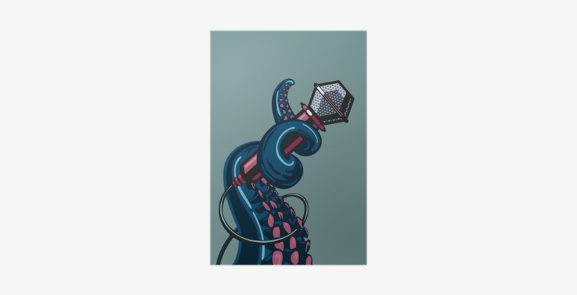 Octopus Tentacle Is Holding A Microphone - Octopus Tentacle Holding Rose, transparent png download
