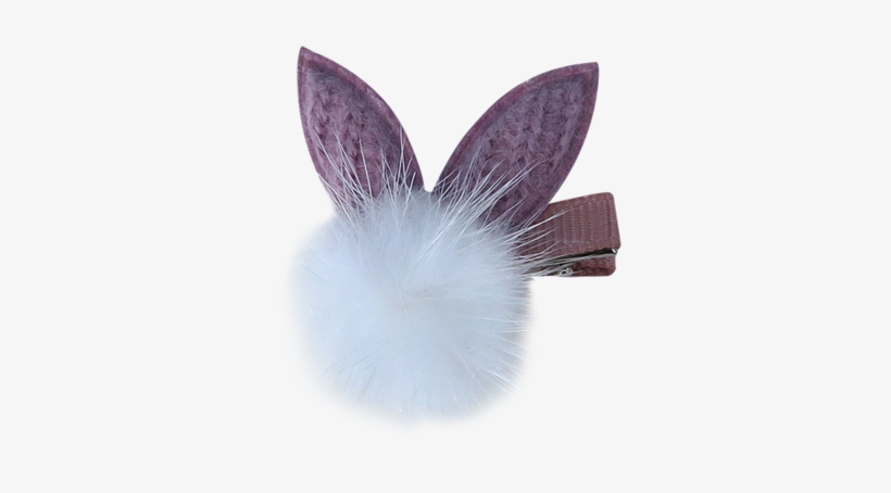 Pompon With Pink Rabbit Ear Pet Hair Clip -a094 - Rabbit, transparent png download