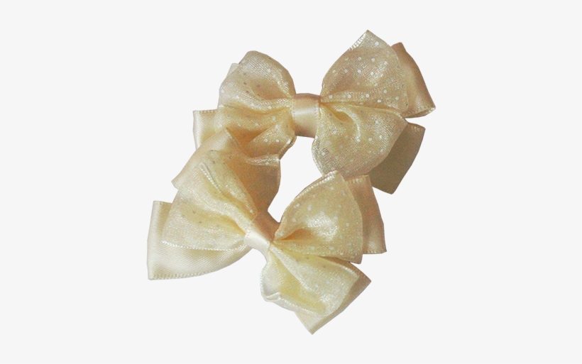 Yellow Hair Clips With Satin Organza Bow Free Shipping - Satin, transparent png download