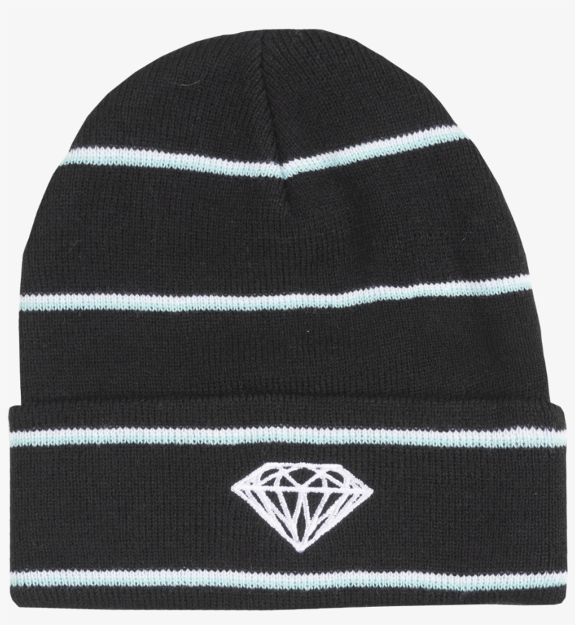 Diamond Supply Co - Diamond Supply Co Skateboard Beanie Striped Black/white/blue, transparent png download
